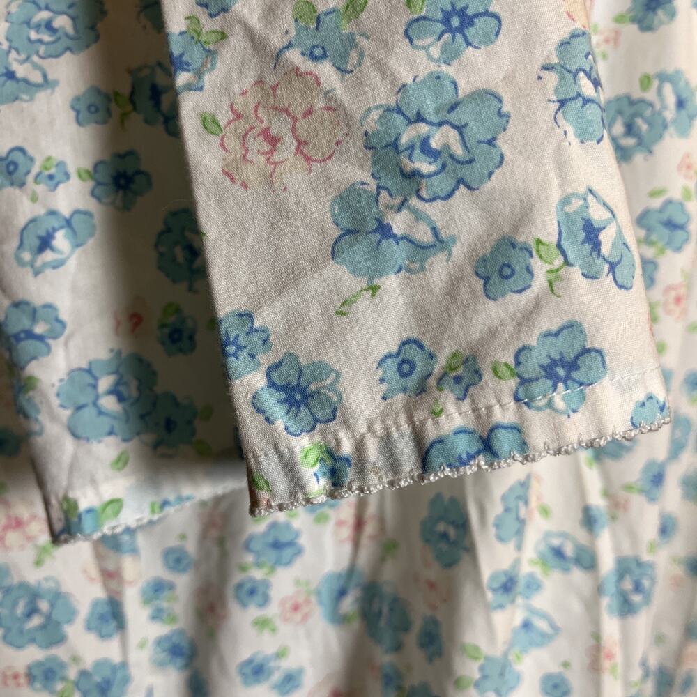 Blue Floral Pearl Snap Robe House Coat Women’s 2XL With Pockets Grannycore Cozy - Picture 8 of 10